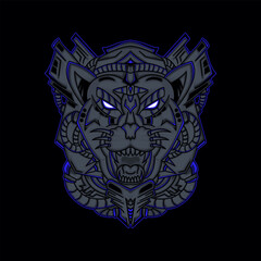 panther Head vector for design elements for logo, poster, illustration or t-shirt design.