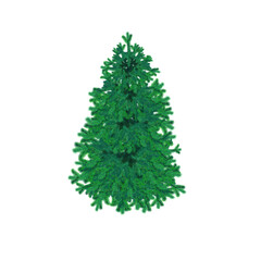 Fototapeta premium Christmas tree. New Year. Festive design element. White background. Can be used for websites, postcards, tabs, frames.