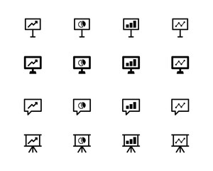 プレゼンテーションのアイコンのセット／ビジネス／講義／会議