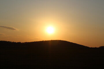 sunset over the forest