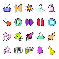 
Music Instrument Flat Icons Pack 
