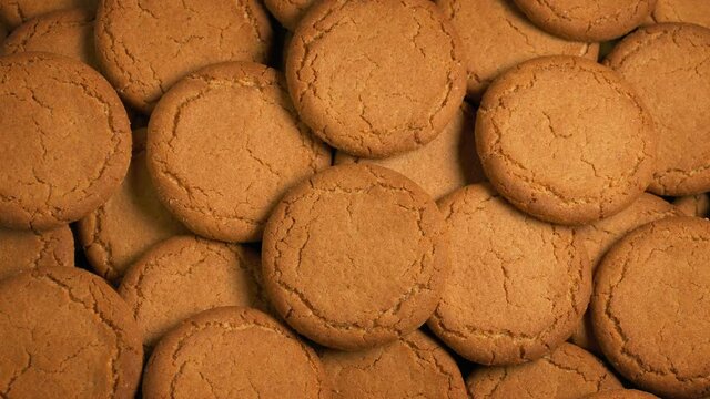 Plate Of Ginger Biscuits Rotating