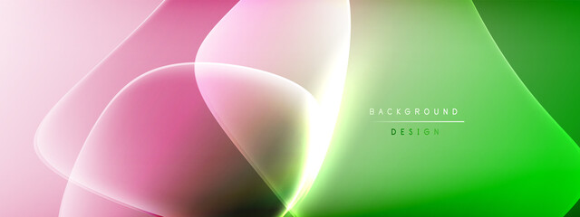 Vector abstract background - liquid bubble shapes on fluid gradient with shadows and light effects. Shiny design template for text