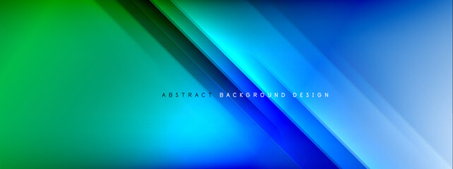 Motion concept neon shiny lines on liquid color gradients abstract backgrounds. Dynamic shadows and lights templates for text