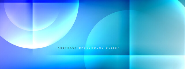 Vector abstract background - circle and cross on fluid gradient with shadows and light effects. Techno or business shiny design templates for text
