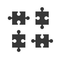 Jigsaw puzzles. Set. A game for development and leisure. Vector illustration.
