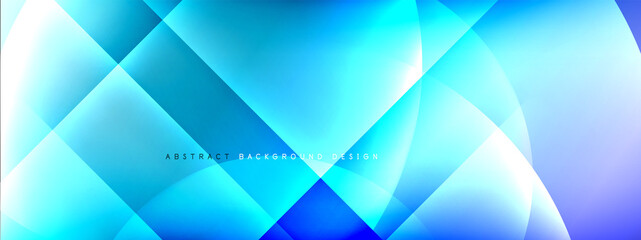 Fototapeta premium Vector abstract background - circle and cross on fluid gradient with shadows and light effects. Techno or business shiny design templates for text