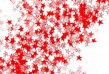 Light Red vector template with sky stars.