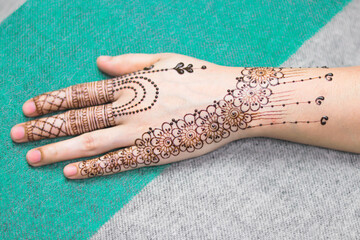 Bridal mehndi- henna tattoo on women hands. mehndi is a traditional indian decorative art. ( mehndi hands)