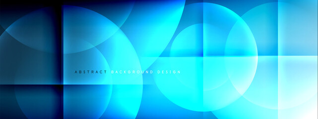 Vector abstract background - circle and cross on fluid gradient with shadows and light effects. Techno or business shiny design templates for text