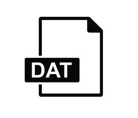 DAT file document icon. Download DAT button icon isolated, DAT file symbol