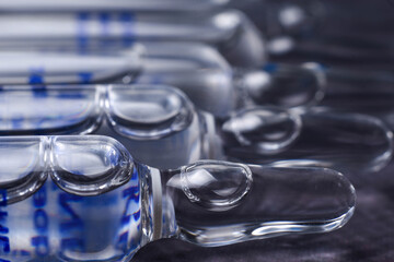 the medical ampoules with vaccine