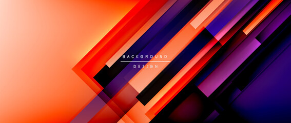 Dynamic lines on fluid color gradient. Trendy geometric abstract background for your text, logo or graphics