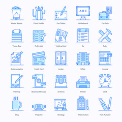 
Office Supplies In Modern Flat Style Pack 
