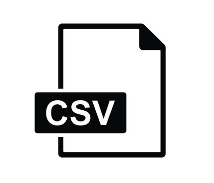 CSV file document icon. Download CSV button icon isolated, CSV file symbol
