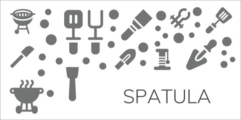 Modern Simple Set of spatula Vector filled Icons