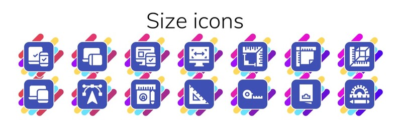 size icon set