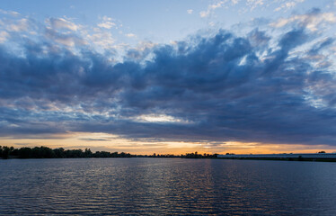 Beautiful sunset at the lake