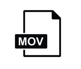 MOV file document icon. Download MOV button icon isolated, MOV file symbol