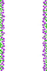 Frame of pink and lilac flowers