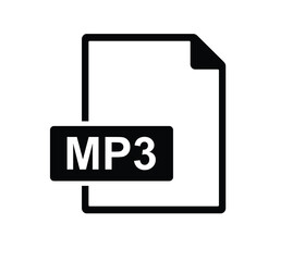 MP3 file document icon. Download MP3 button icon isolated, MP3  file symbol