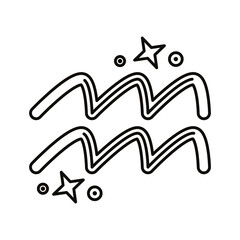aquarius zodiac sign symbol line style icon