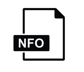 NFO file document icon. Download NFO button icon isolated, NFO file symbol