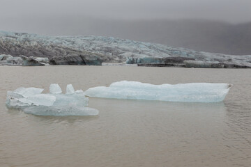 Glacier lake at the front of Skaftafell Glacier, Iceland.