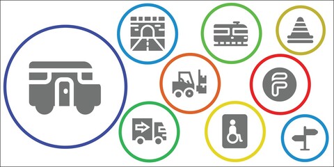 Modern Simple Set of traffic Vector filled Icons