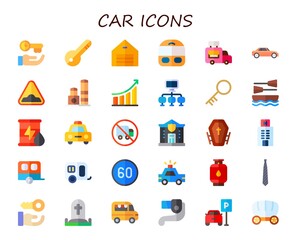 Modern Simple Set of car Vector flat Icons