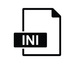 INI file document icon. Download INI button icon isolated, INI file symbol