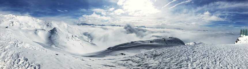 Winter landscape with snow in austria