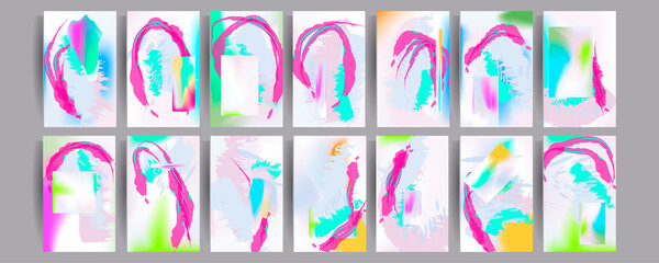 Set art painting colors fluid shapes eps 10. Flowing and liquid abstract gradient background for banner, poster or book. Vector design