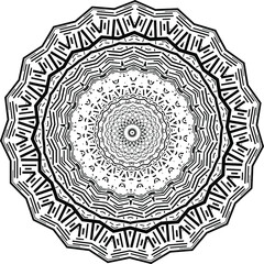 Mandala. Zentangle inspired vector illustration, black and white. Abstract diwali texture. Mehndi mandala. Indian Diwali Henna pattern. Black and white tattoo design.
