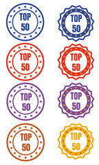 Obraz premium Top 50 Banner, Abzeichen