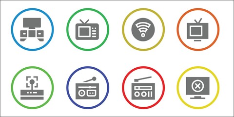 Modern Simple Set of antenna Vector filled Icons