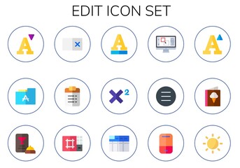 Modern Simple Set of edit Vector flat Icons