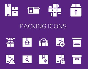 Modern Simple Set of packing Vector filled Icons