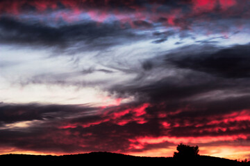 dramatic sky at sunset