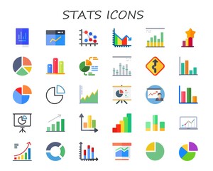 Modern Simple Set of stats Vector flat Icons
