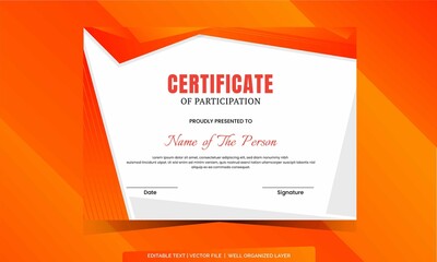 Corporate Event Certificate