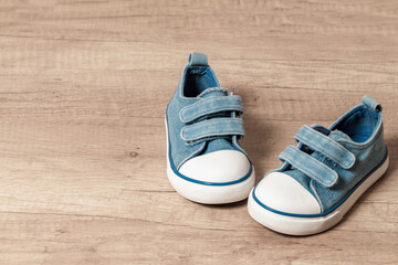 Children's sneakers of blue color