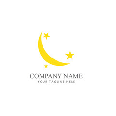 Fototapeta na wymiar Star and moon logo illustration