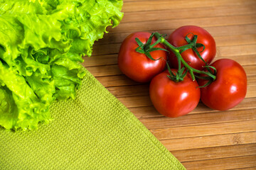 tomatoes on a wooden table