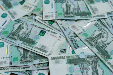 Obraz na płótnie Canvas Russian money as background or texture