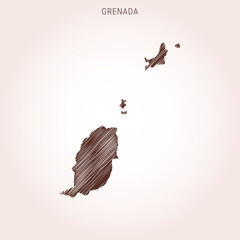 Scribble Map of Grenada Design Template.
