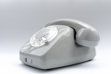 Rotary telephone on a white background