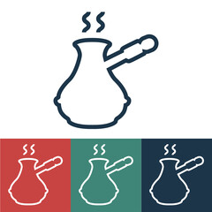 Linear vector icon with cezve