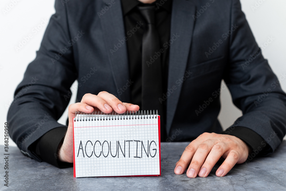 Poster conceptual hand writing showing accounting. concept meaning system of summarizing business and finan