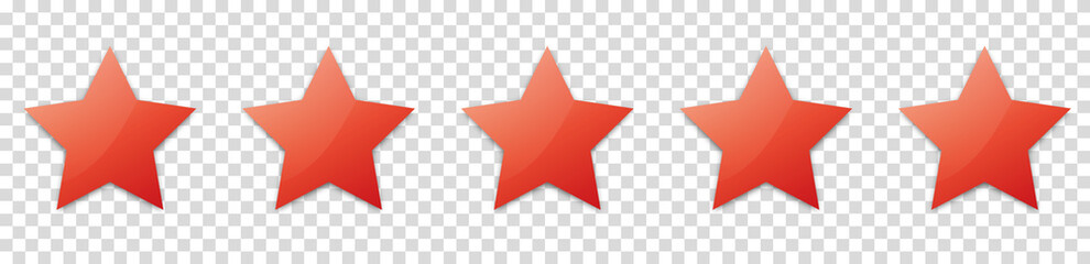 5 red stars for customer produkt rating 